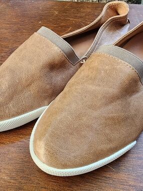 Frye Melanie Tan Leather Slip On Sneaker Flats Loafers [7M]